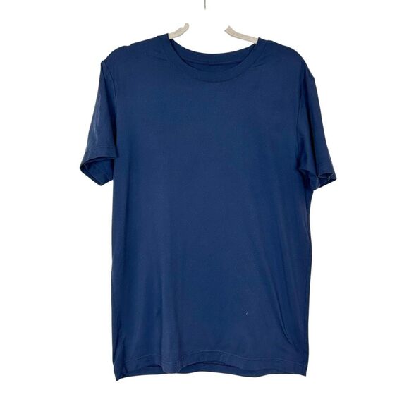 Alo Yoga T-Shirt Mens Medium Navy Blue Conquer Reform Crew Neck Short Sleeve - Picture 2 of 12